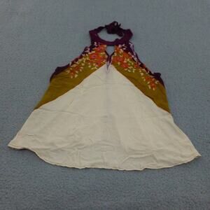 Free People Blouse Womens Small Sleeveless Halter Boho Flowy Cream